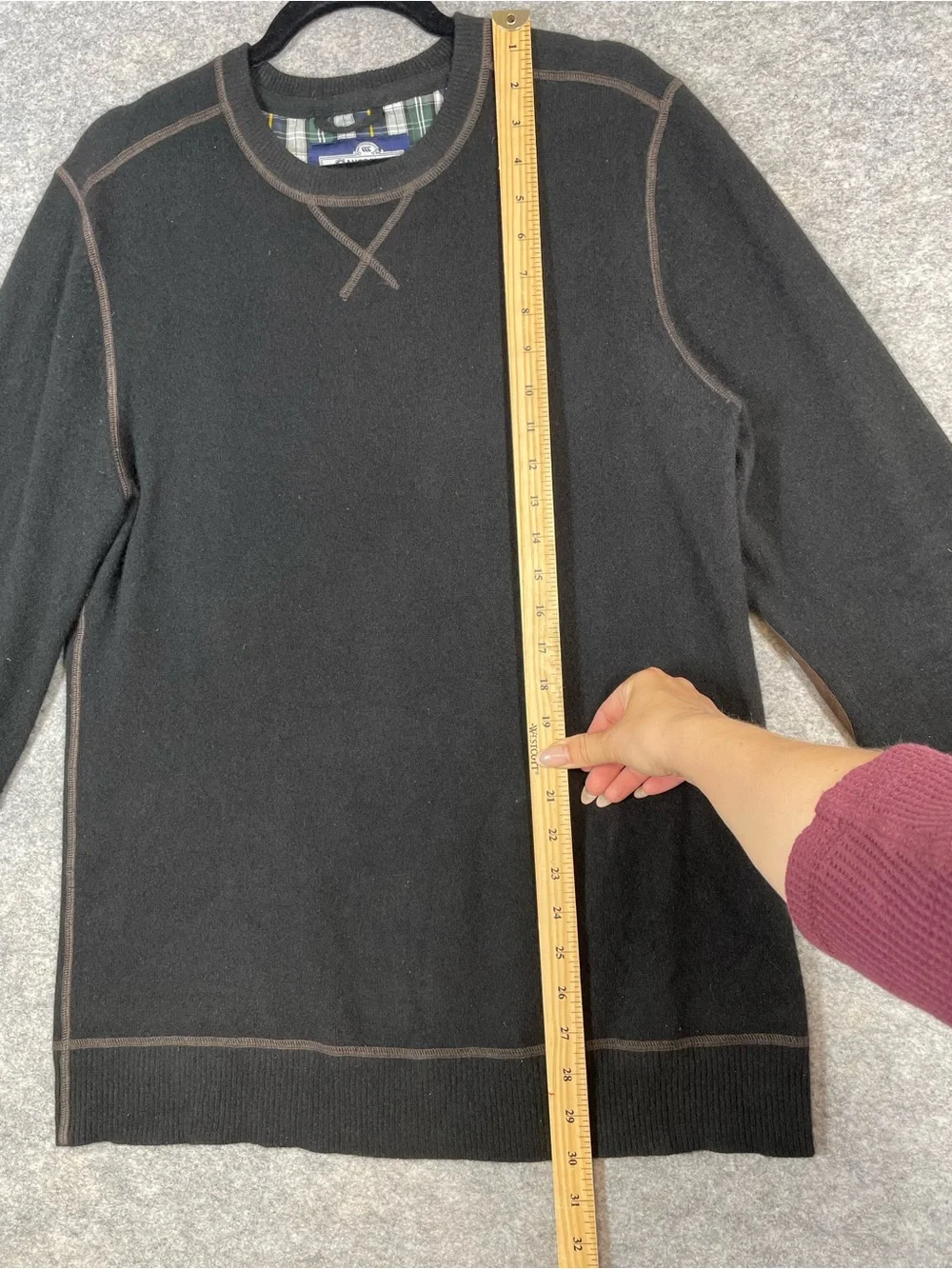 Canterbury Cashmere Men's Black Crewneck Sweater Minimalist Cozy Comfy Large - Picture 6 of 15